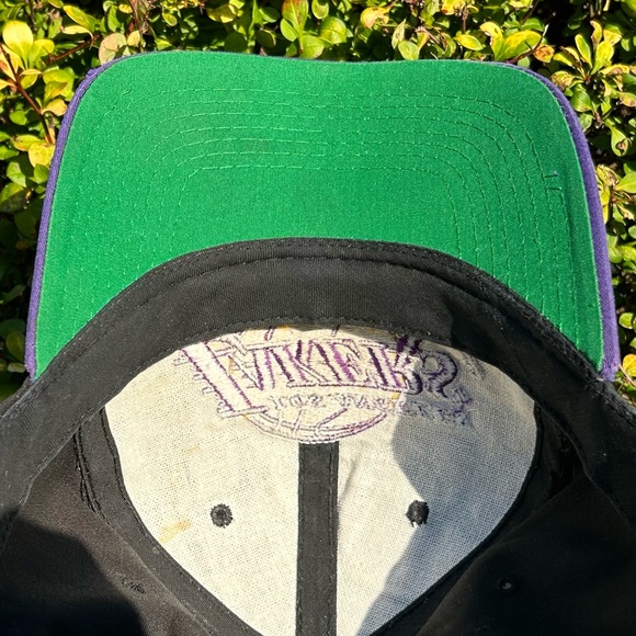 Vintage 90s LA Lakers 🏀 Pinstripe Starter snapback hat baseball cap Los Angeles - Picture 14 of 16